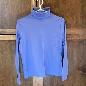 L.L. Bean Women's Long Sleeve Periwinkle Blue Turtleneck